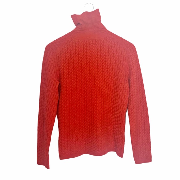 🎄 3/$15 Talbots Red Pure Cashmere Turtleneck Sweater MP - Picture 8 of 8